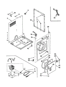 Cabinet parts for Kenmore Dryer 110.89722991 (11089722991, 110 89722991) from AppliancePartsPros.com