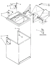 Top And Cabinet parts for Kenmore Washer 110.91110100 (11091110100, 110 91110100) from AppliancePartsPros.com