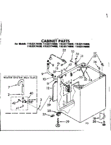 Cabinet Parts parts for Kenmore Washer 110.82174800 (11082174800, 110 82174800) from AppliancePartsPros.com
