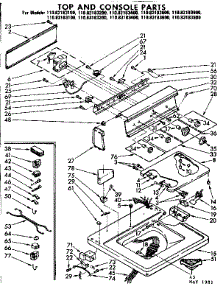 Top And Console Parts parts for Kenmore Washer 110.82183100 (11082183100, 110 82183100) from AppliancePartsPros.com