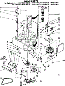 Drive Parts parts for Kenmore Washer 110.82183110 (11082183110, 110 82183110) from AppliancePartsPros.com