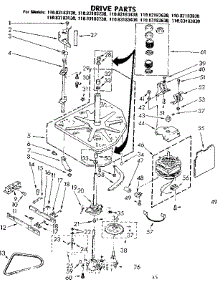 Drive Parts parts for Kenmore Washer 110.82183130 (11082183130, 110 82183130) from AppliancePartsPros.com