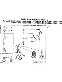 Miscellaneous Parts parts for Kenmore Washer 110.82183200 (11082183200, 110 82183200) from AppliancePartsPros.com