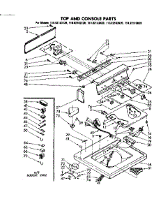 Top And Console Parts parts for Kenmore Washer 110.82183220 (11082183220, 110 82183220) from AppliancePartsPros.com