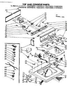 Top And Console Parts parts for Kenmore Washer 110.82183410 (11082183410, 110 82183410) from AppliancePartsPros.com
