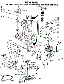 Drive Parts parts for Kenmore Washer 110.82183620 (11082183620, 110 82183620) from AppliancePartsPros.com