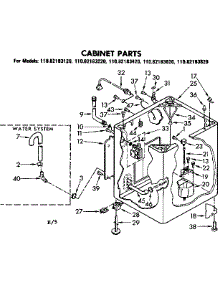 Cabinet Parts parts for Kenmore Washer 110.82183620 (11082183620, 110 82183620) from AppliancePartsPros.com
