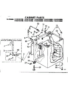 Cabinet Parts parts for Kenmore Washer 110.82183800 (11082183800, 110 82183800) from AppliancePartsPros.com