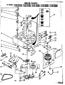 Drive Parts parts for Kenmore Washer 110.82194100 (11082194100, 110 82194100) from AppliancePartsPros.com