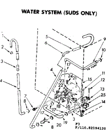 Water System Suds Only parts for Kenmore Washer 110.82194120 (11082194120, 110 82194120) from AppliancePartsPros.com