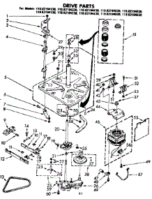 Drive Parts parts for Kenmore Washer 110.82194130 (11082194130, 110 82194130) from AppliancePartsPros.com
