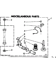 Miscellaneous Parts parts for Kenmore Washer 110.82194140 (11082194140, 110 82194140) from AppliancePartsPros.com