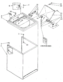 Top And Cabinet parts for Kenmore Washer 110.82467630 (11082467630, 110 82467630) from AppliancePartsPros.com