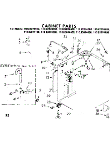 Cabinet Parts parts for Kenmore Washer 110.83074400 (11083074400, 110 83074400) from AppliancePartsPros.com