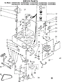 Drive Parts parts for Kenmore Washer 110.83074600 (11083074600, 110 83074600) from AppliancePartsPros.com