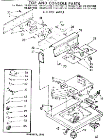 Top And Console Parts parts for Kenmore Washer 110.83074600 (11083074600, 110 83074600) from AppliancePartsPros.com