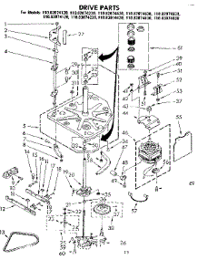 Drive Parts parts for Kenmore Washer 110.83074830 (11083074830, 110 83074830) from AppliancePartsPros.com