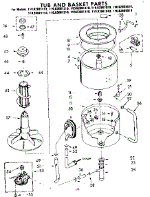 Tub And Basket Parts parts for Kenmore Washer 110.83081110 (11083081110, 110 83081110) from AppliancePartsPros.com