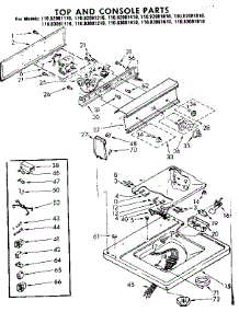 Top And Console Parts parts for Kenmore Washer 110.83081610 (11083081610, 110 83081610) from AppliancePartsPros.com