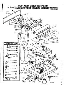 Top And Console Parts parts for Kenmore Washer 110.83082100 (11083082100, 110 83082100) from AppliancePartsPros.com
