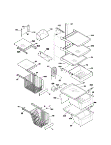 Shelves parts for Kenmore Refrigerator 253.54743302 (25354743302, 253 54743302) from AppliancePartsPros.com