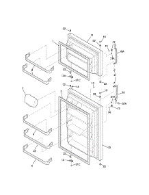 Door parts for Kenmore Refrigerator 253.71114104 (25371114104, 253 71114104) from AppliancePartsPros.com