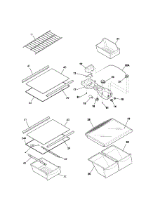 Shelves parts for Kenmore Refrigerator 253.71114104 (25371114104, 253 71114104) from AppliancePartsPros.com