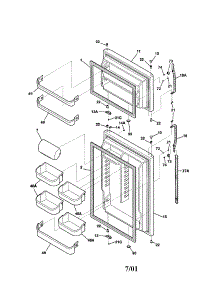 Door parts for Kenmore Refrigerator 253.71124101 (25371124101, 253 71124101) from AppliancePartsPros.com