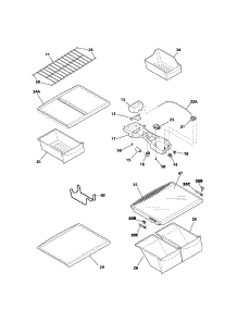 Shelves parts for Kenmore Refrigerator 253.71124104 (25371124104, 253 71124104) from AppliancePartsPros.com