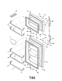 Door parts for Kenmore Refrigerator 253.71792104 (25371792104, 253 71792104) from AppliancePartsPros.com