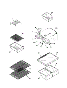 Shelves parts for Kenmore Refrigerator 253.71799104 (25371799104, 253 71799104) from AppliancePartsPros.com