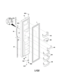 Freezer Door parts for Kenmore Refrigerator 253.51392104 (25351392104, 253 51392104) from AppliancePartsPros.com