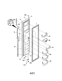 Freezer Door parts for Kenmore Refrigerator 253.51394101 (25351394101, 253 51394101) from AppliancePartsPros.com