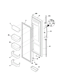 Refrigerator Door parts for Kenmore Refrigerator 253.51394105 (25351394105, 253 51394105) from AppliancePartsPros.com