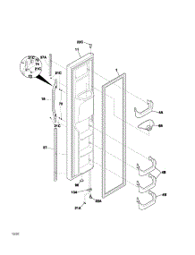 Freezer Door parts for Kenmore Refrigerator 253.51622102 (25351622102, 253 51622102) from AppliancePartsPros.com