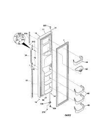 Freezer Door parts for Kenmore Refrigerator 253.51624100 (25351624100, 253 51624100) from AppliancePartsPros.com