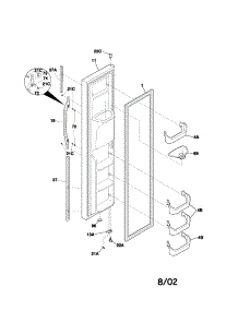 Freezer Door parts for Kenmore Refrigerator 253.52322201 (25352322201, 253 52322201) from AppliancePartsPros.com