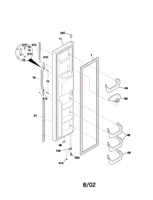 Freezer Door parts for Kenmore Refrigerator 253.52332201 (25352332201, 253 52332201) from AppliancePartsPros.com