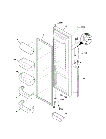 Rerfrigerator Door parts for Kenmore Refrigerator 253.52332201 (25352332201, 253 52332201) from AppliancePartsPros.com