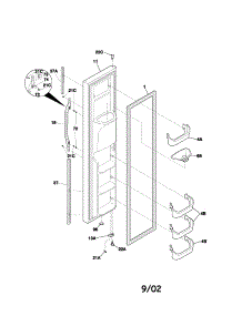 Freezer Door parts for Kenmore Refrigerator 253.52612201 (25352612201, 253 52612201) from AppliancePartsPros.com