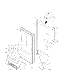 Door parts for Kenmore Freezer 253.28712803 (25328712803, 253 28712803) from AppliancePartsPros.com