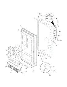 Door parts for Kenmore Freezer 253.28722801 (25328722801, 253 28722801) from AppliancePartsPros.com