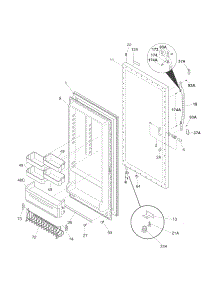 Door parts for Kenmore Freezer 253.28722804 (25328722804, 253 28722804) from AppliancePartsPros.com