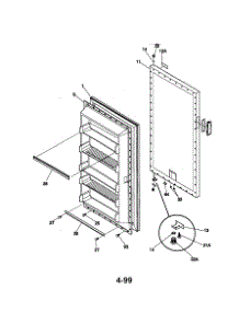 Door parts for Kenmore Freezer 253.29101990 (25329101990, 253 29101990) from AppliancePartsPros.com