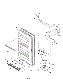 Door parts for Kenmore Freezer 253.29111990 (25329111990, 253 29111990) from AppliancePartsPros.com