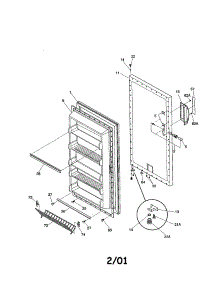 Door parts for Kenmore Freezer 253.29111992 (25329111992, 253 29111992) from AppliancePartsPros.com