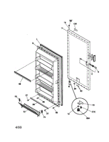 Door parts for Kenmore Freezer 253.29121990 (25329121990, 253 29121990) from AppliancePartsPros.com