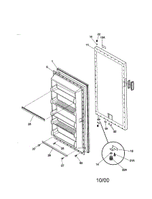 Door parts for Kenmore Freezer 253.29201001 (25329201001, 253 29201001) from AppliancePartsPros.com
