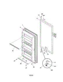 Door parts for Kenmore Freezer 253.29401992 (25329401992, 253 29401992) from AppliancePartsPros.com