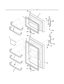 Door parts for Kenmore Refrigerator 253.31113304 (25331113304, 253 31113304) from AppliancePartsPros.com